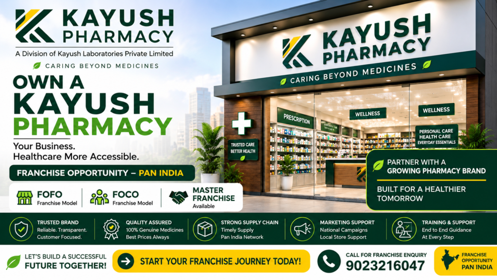 Kayush Pharmacy Franchise in India – FOFO, FOCO and Master Franchise Opportunity